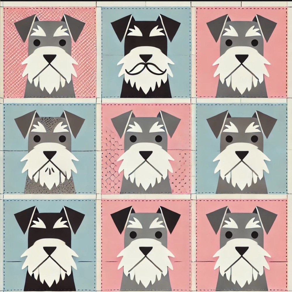Stylish Schnauzer Pattern Blanket